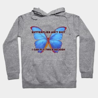 Butterflies Aint Reading L Hoodie